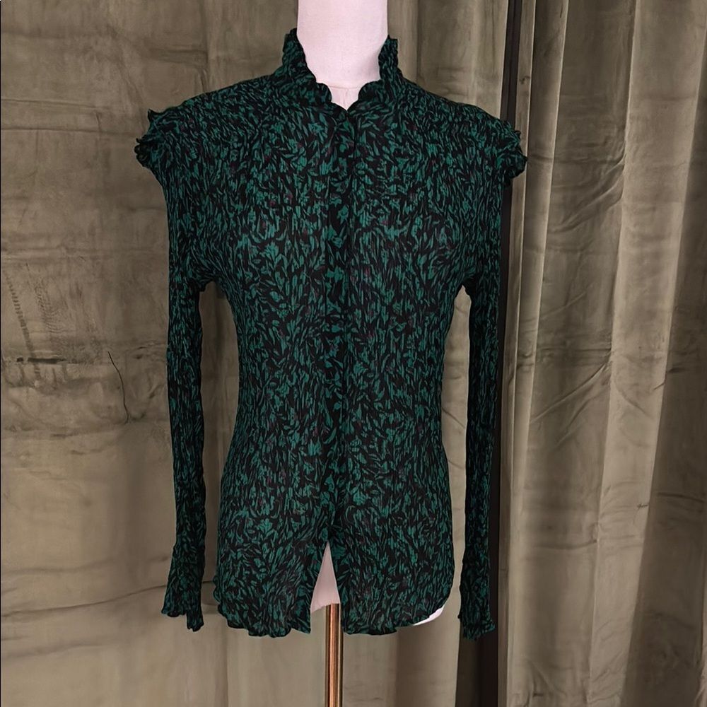 Berenice Paris viscose/ silk fitted stretch blouse, XS